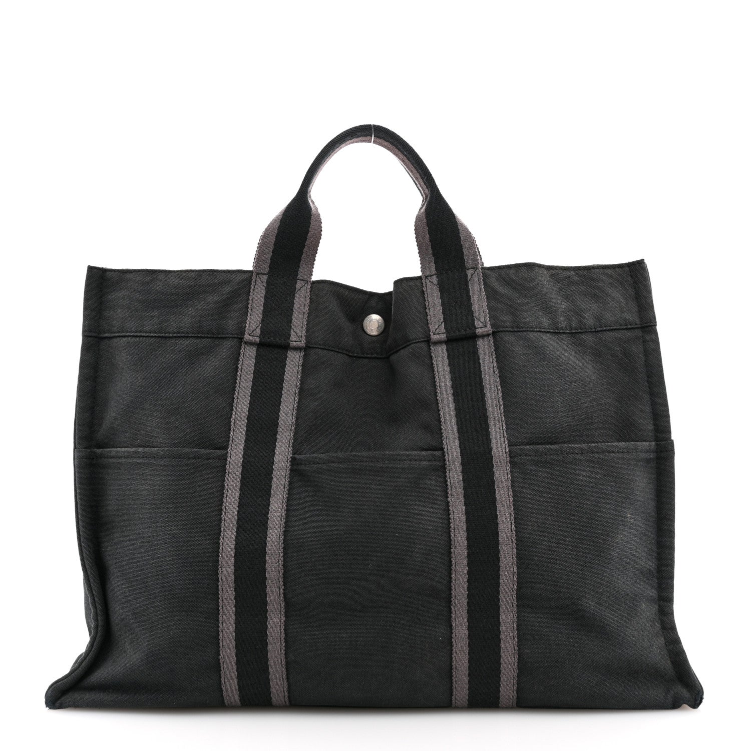 Hermes Canvas Herline MM Tote Black 1 of 14