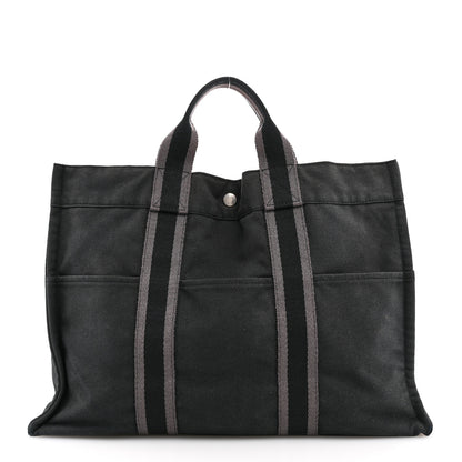 Hermes Canvas Herline MM Tote Black 1 of 14