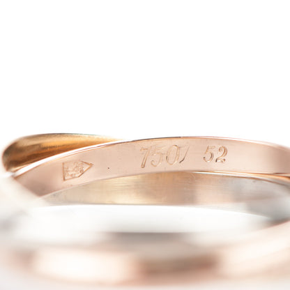 Cartier 18K Pink Yellow White Gold Extra Small Trinity Ring 52 6 4 of 5