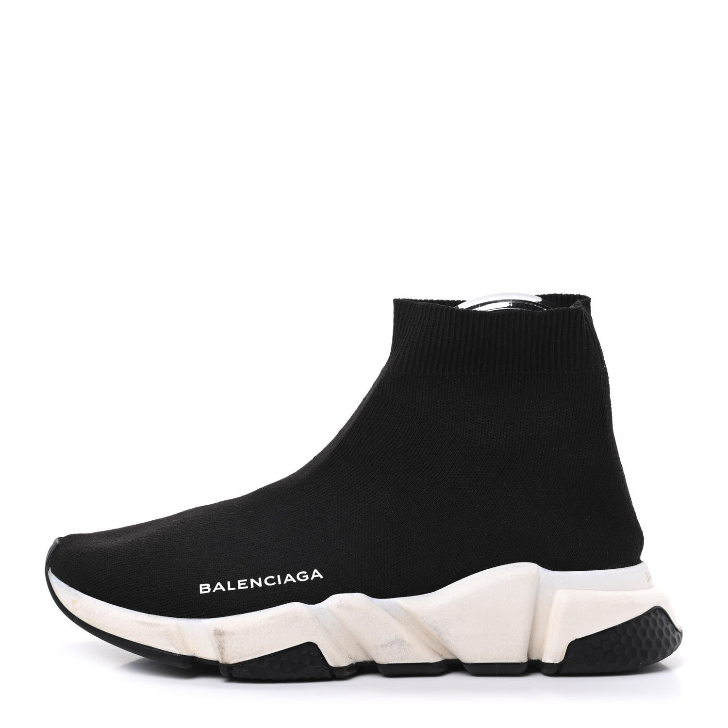 Balenciaga Neoprene Knit Womens Speed Sneakers 38 Black White 1 of 14