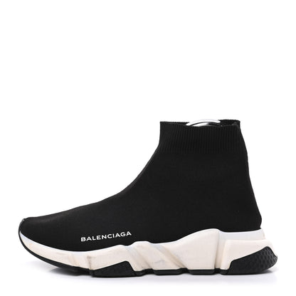 Balenciaga Neoprene Knit Womens Speed Sneakers 38 Black White 1 of 14