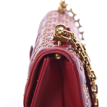 Christian Dior Lambskin Cannage Studded Small Dioraddict Flap Bag Red 10 of 11