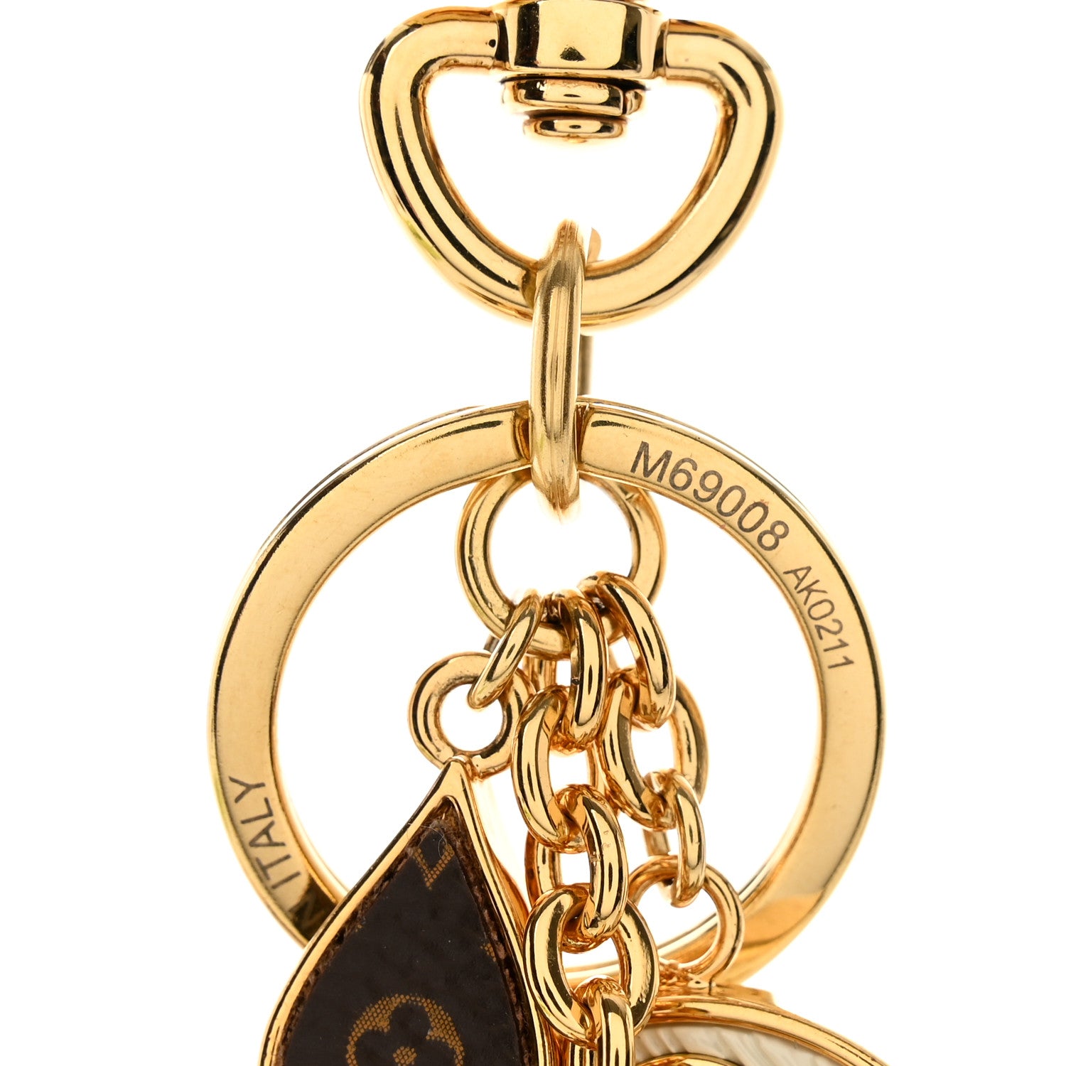 Louis Vuitton Metal Monogram Epi Spring Street Bag Charm Key Holder Gold 3 of 3
