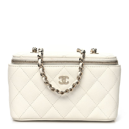 Chanel Caviar Quilted Small Vanity Case With Chain White 1 of 12