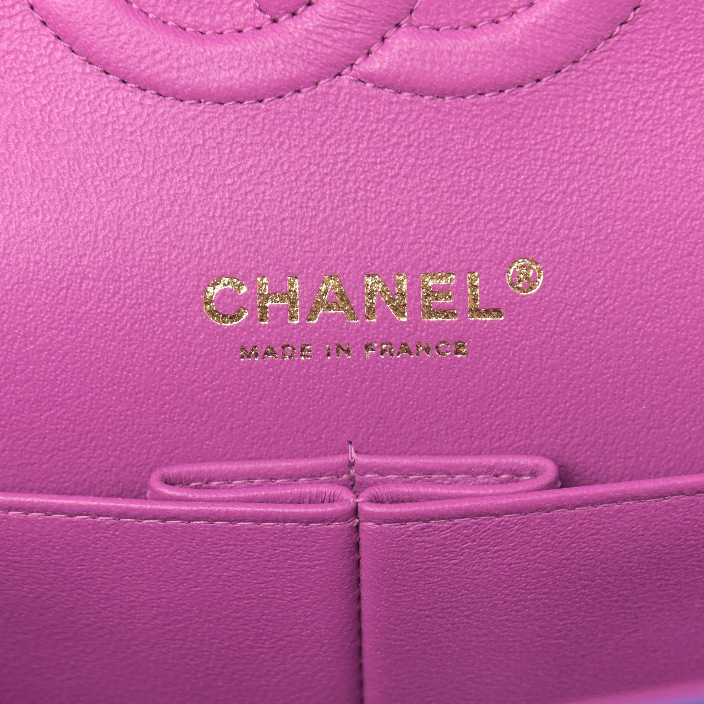 Lambskin Quilted Medium Double Flap Blue Pink