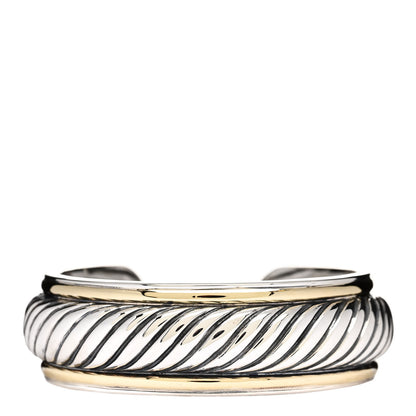 David Yurman Sterling Silver 18K Yellow Gold Sculpted Cable Cuff Bracelet 1 of 3