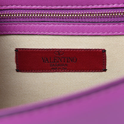 Valentino Garavani Vitello Medium Glam Lock Rockstud Flap Purple Violet 5 of 9