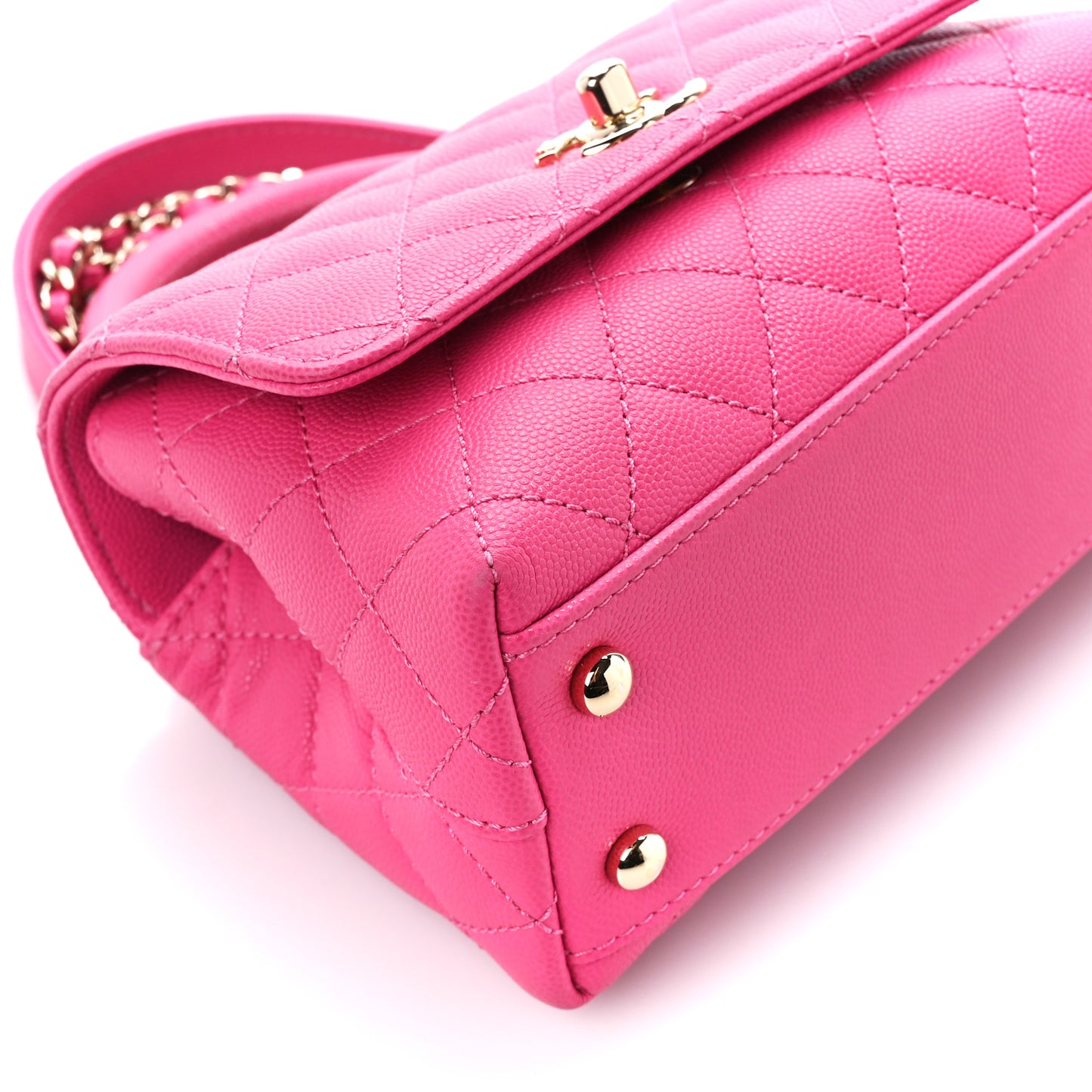 Caviar Quilted Extra Mini Coco Handle Flap Rose