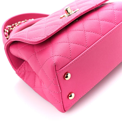 Chanel Caviar Quilted Extra Mini Coco Handle Flap Rose 10 of 11