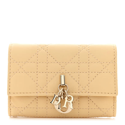 Christian Dior Lambskin Cannage Miss Dior Glycine Wallet Pastel Light Yellow 1 of 9