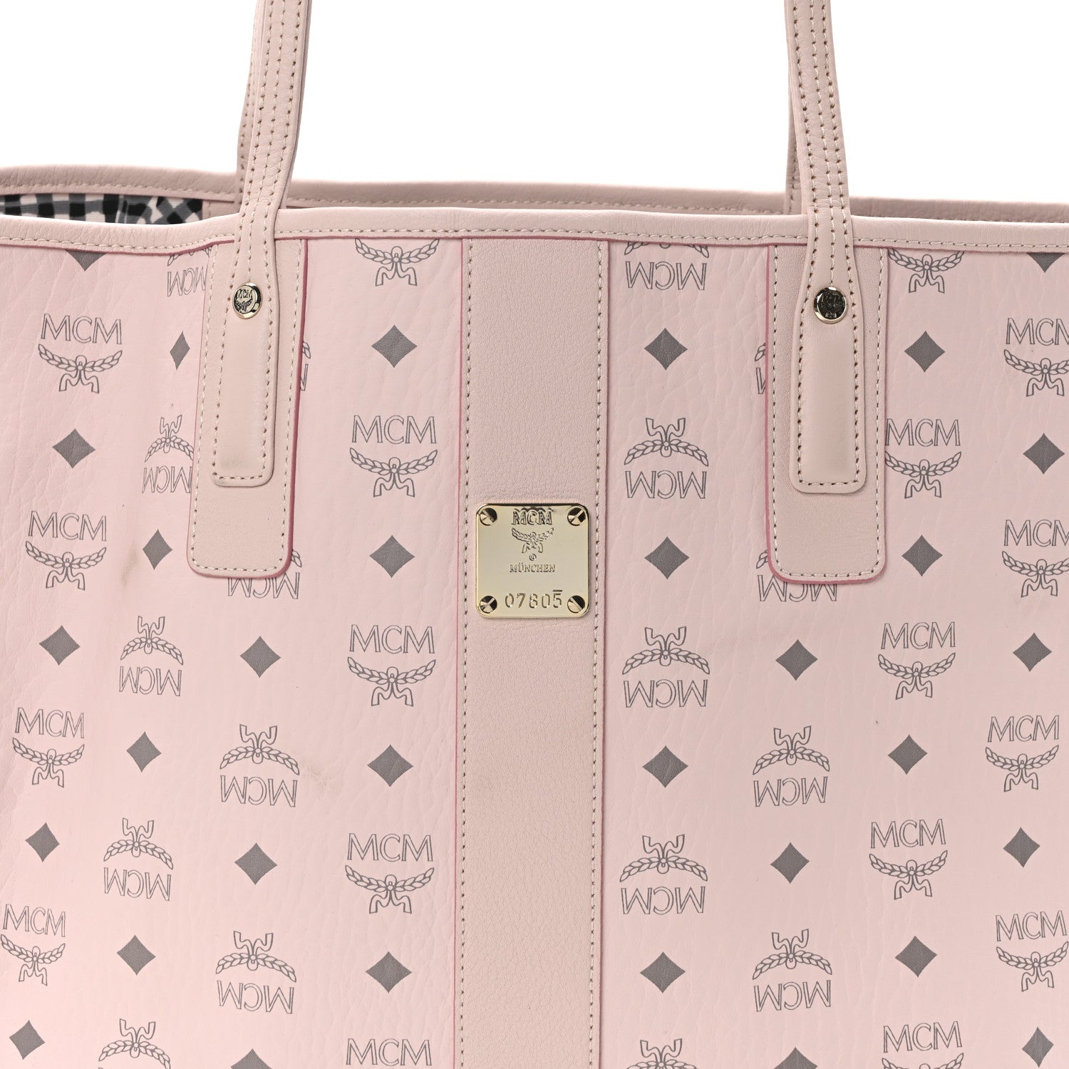 MCM Visetos Medium Liz Reversible Shopper Tote Powder Pink 8 of 16