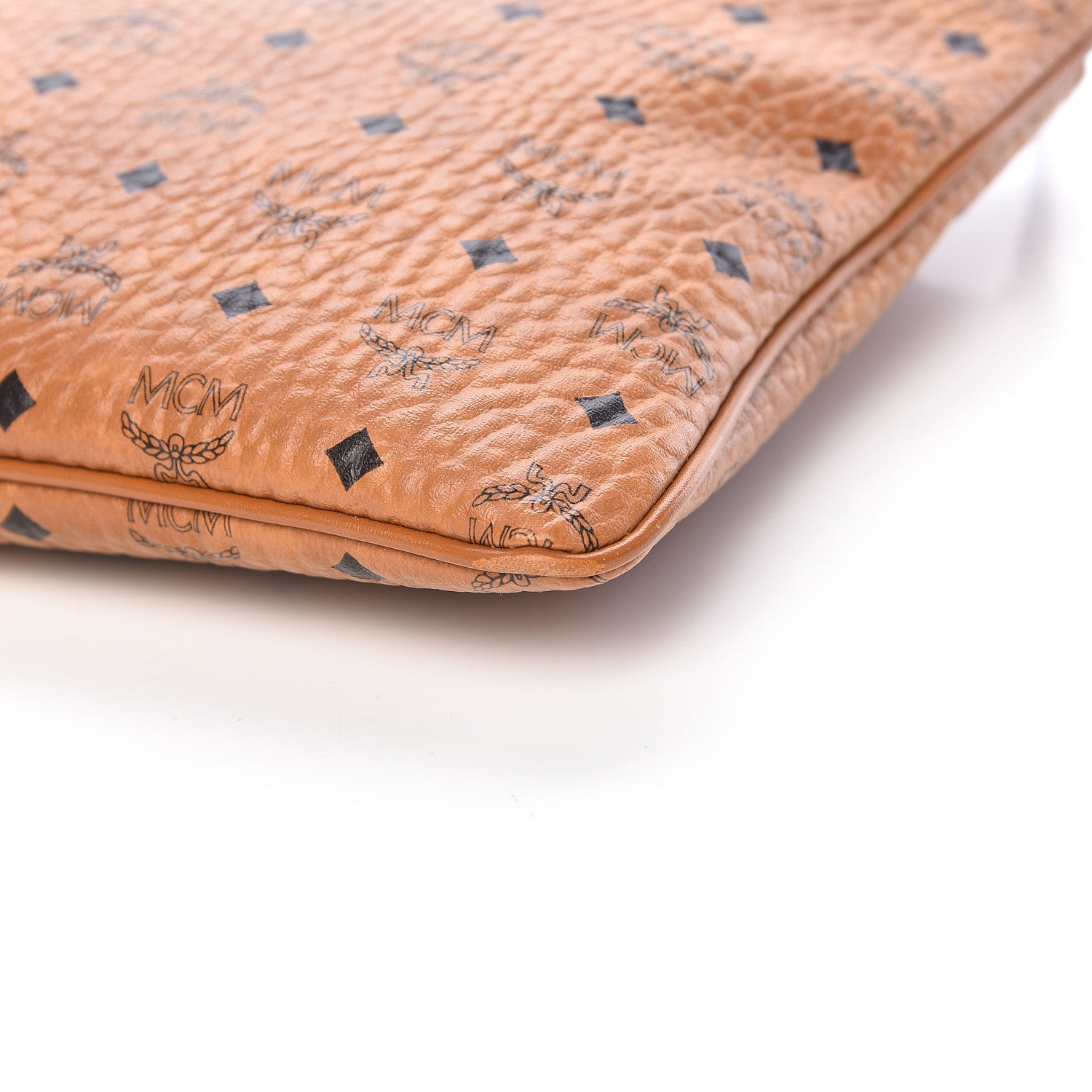 MCM Visetos Medium Crossbody Pouch Cognac 9 of 10