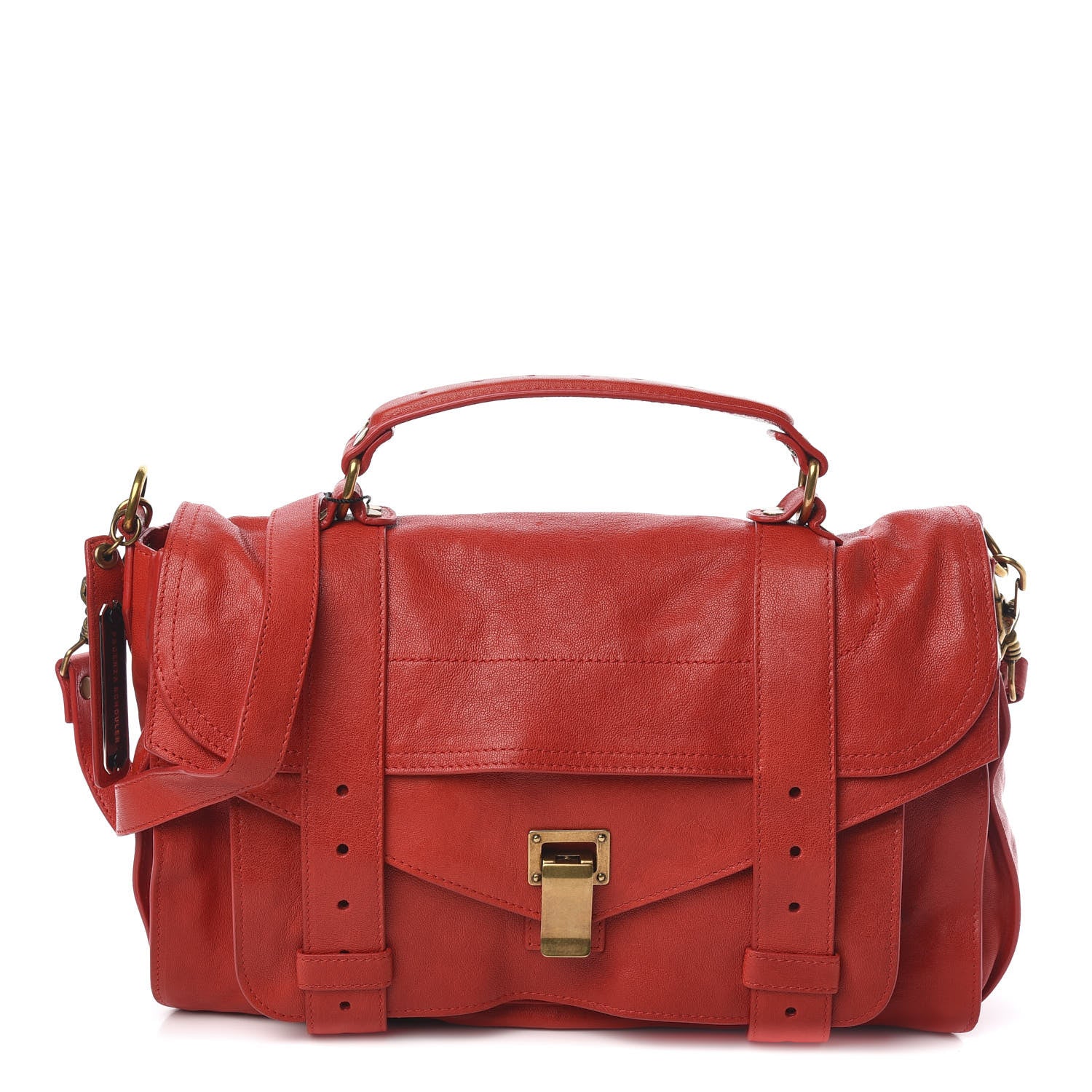 Proenza Schouler Lambskin Medium PS1 Satchel Red 1 of 10