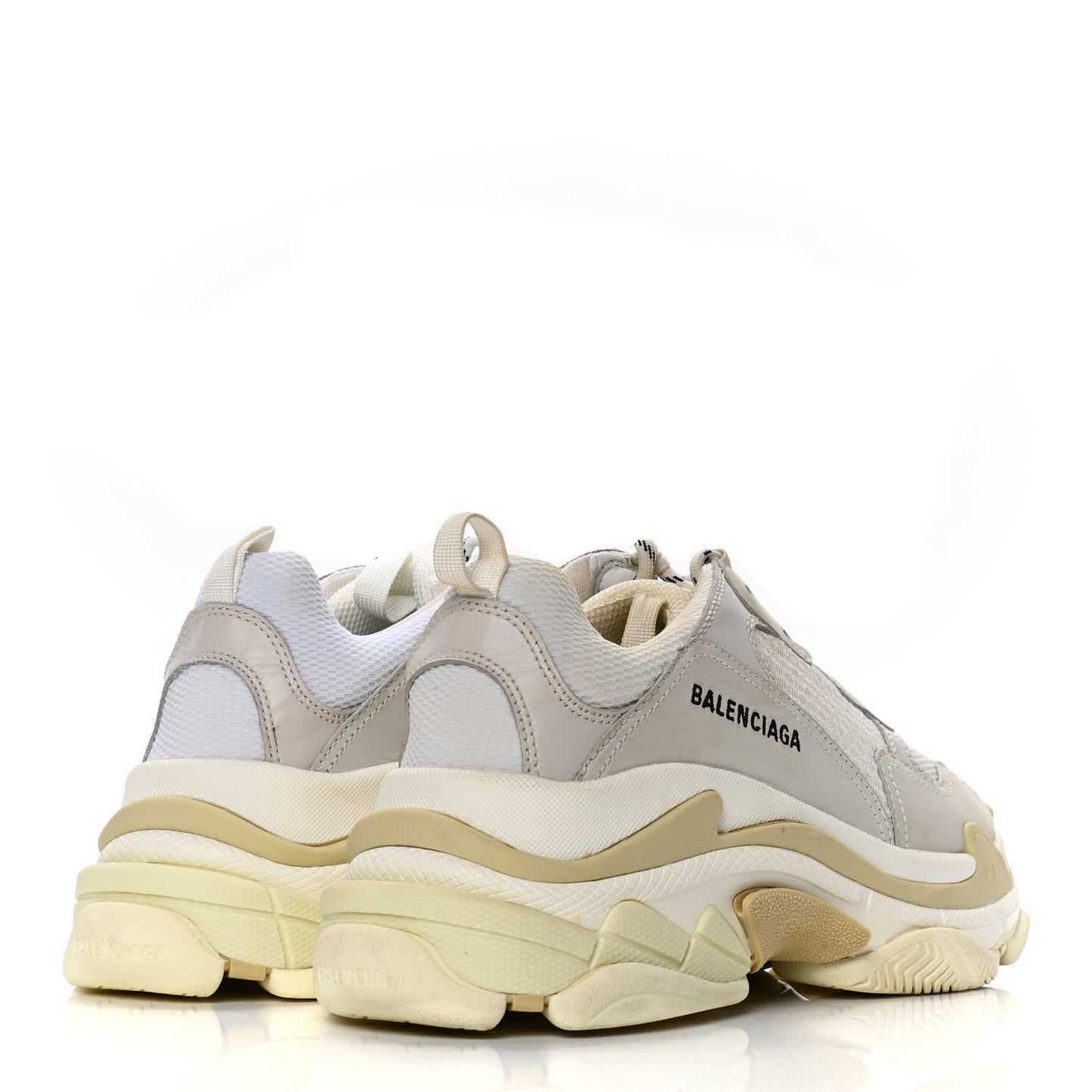 Fabric Mesh Mens Triple S Sneakers 42 White