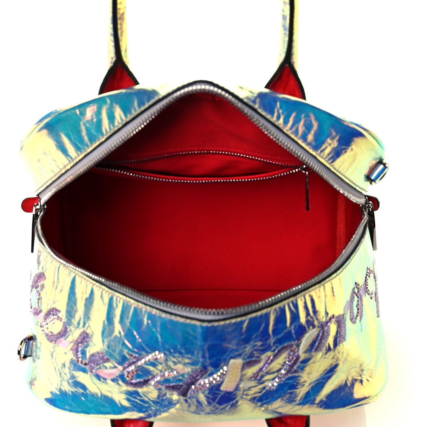 PVC Iridescent Calfskin Small Marie Jane Top Handle Multicolor
