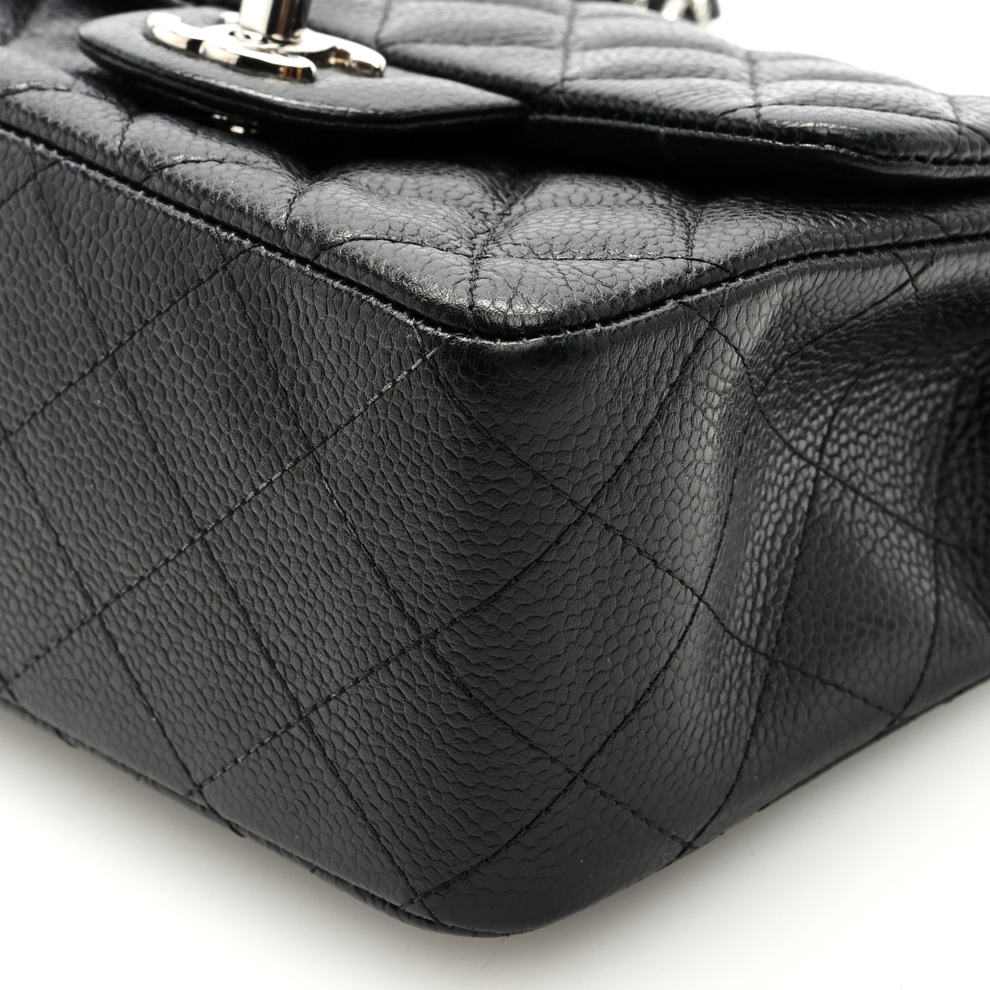Caviar Quilted Mini Square Flap Black