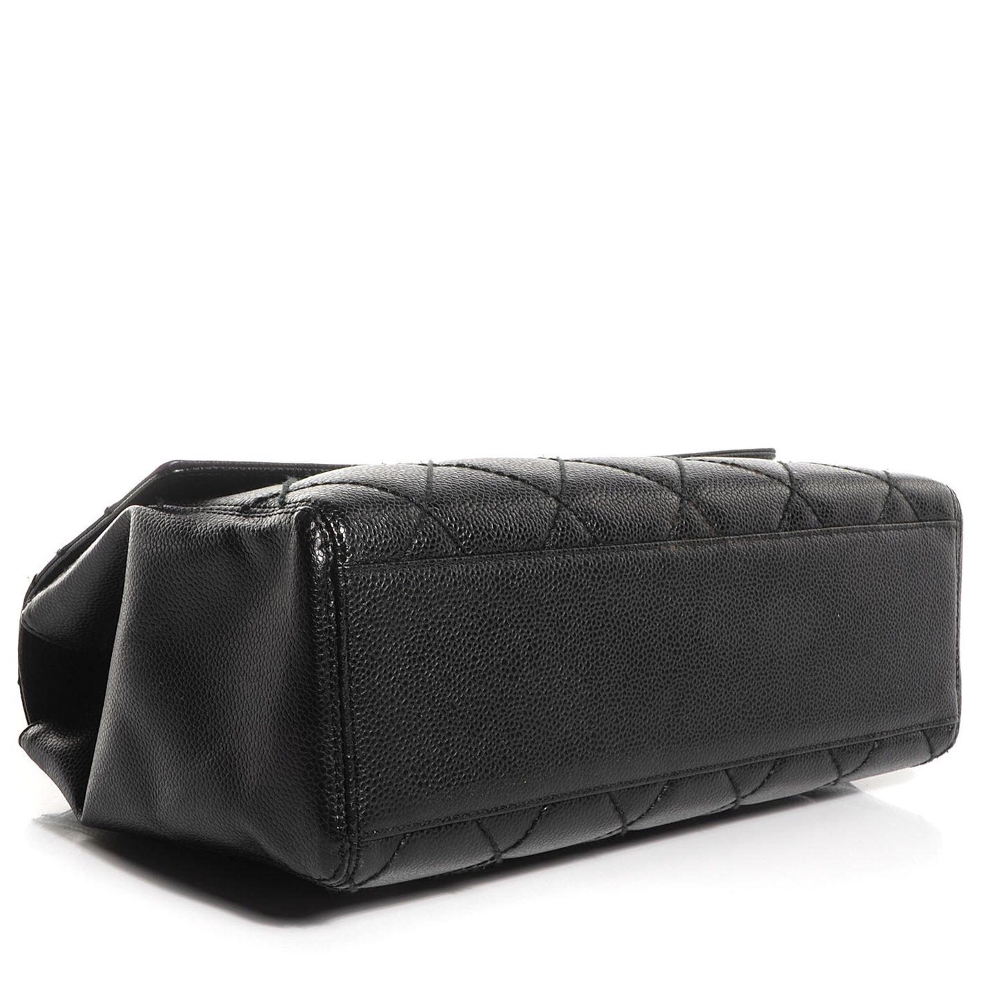 Caviar Quilted Single Flap Bag Black