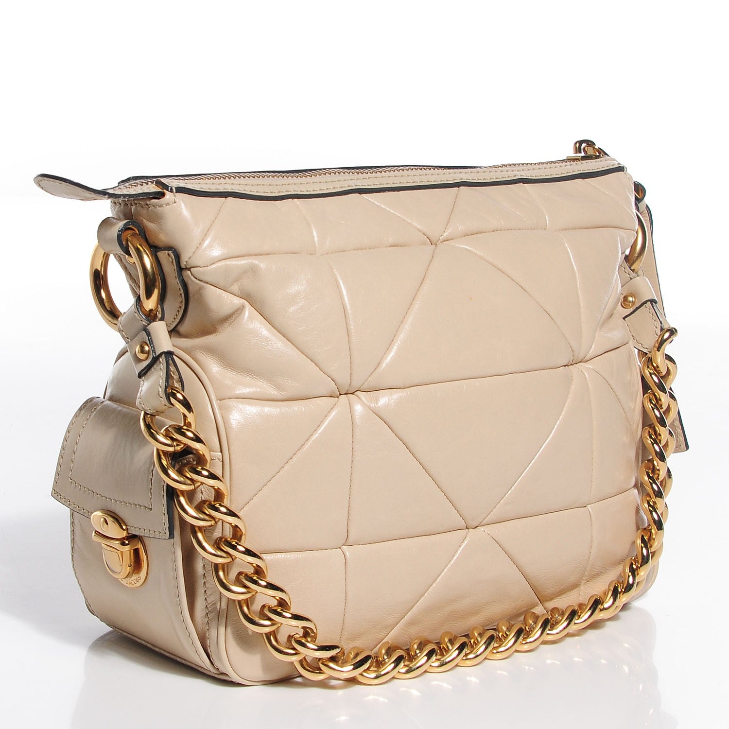 Marc Jacobs Calfskin Patchwork Multipocket Hobo Beige 3 of 8