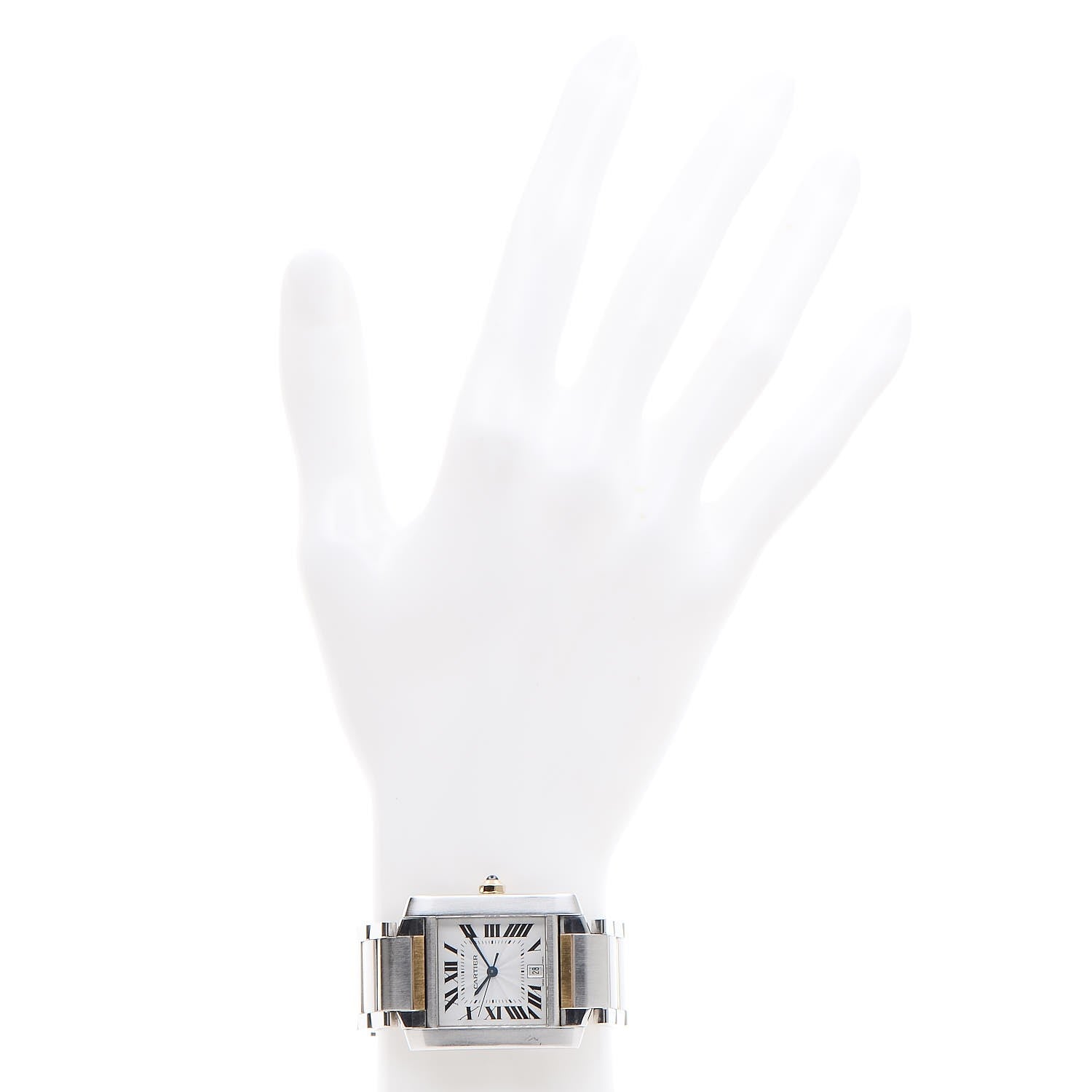 Cartier Stainless Steel 18K Yellow Gold 28mm Tank Francaise Automatic Watch 2 of 9