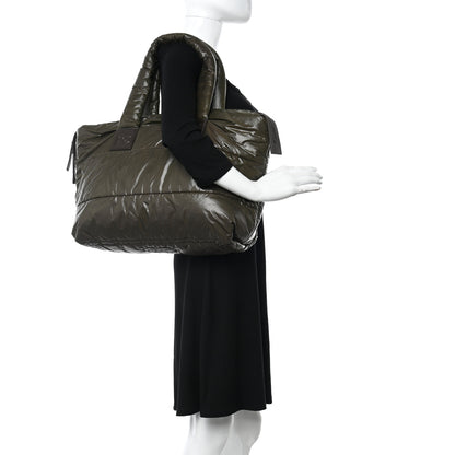 Chanel Nylon Quilted Medium Coco Cocoon Reversible Tote Khaki 2 of 15