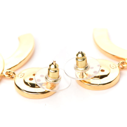 Chanel Metal Large Paris Button Earrings Gold 3 of 4