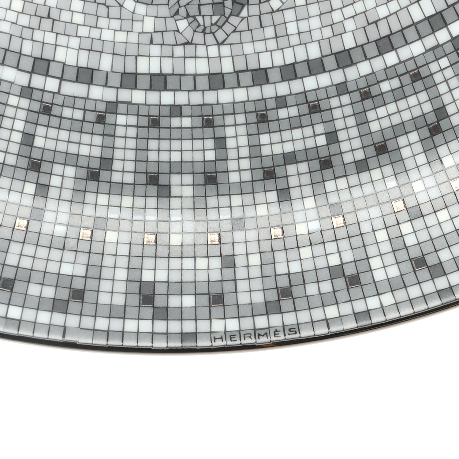 Hermes Porcelain Mosaique au 24 Platine Tart Platter 3 of 5