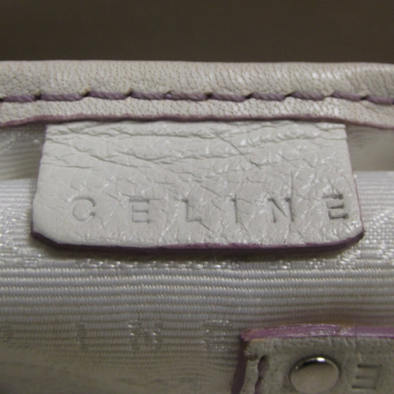Leather Boogie Satchel White/Lavender