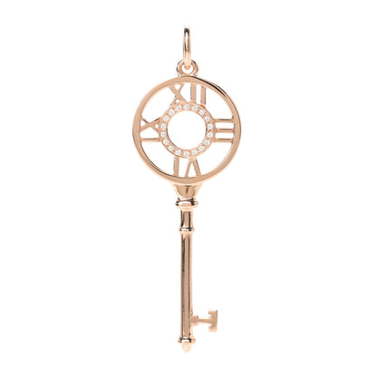 Tiffany 18K Rose Gold Diamond Atlas Key Pendant 1 of 4