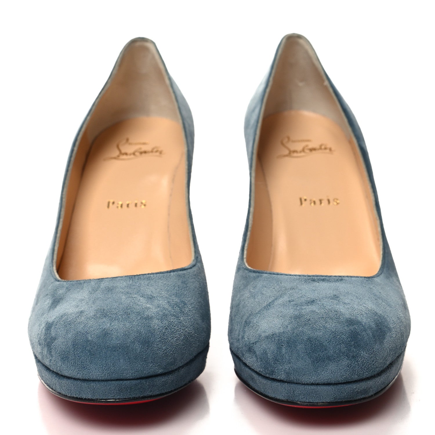 Christian Louboutin Veau Velours Kabetts 100 Pumps 37.5 Tempete 2 of 8