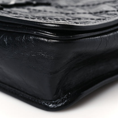 Saint Laurent Crinkled Calfskin Matelasse Monogram Niki Chain Wallet Black 9 of 9