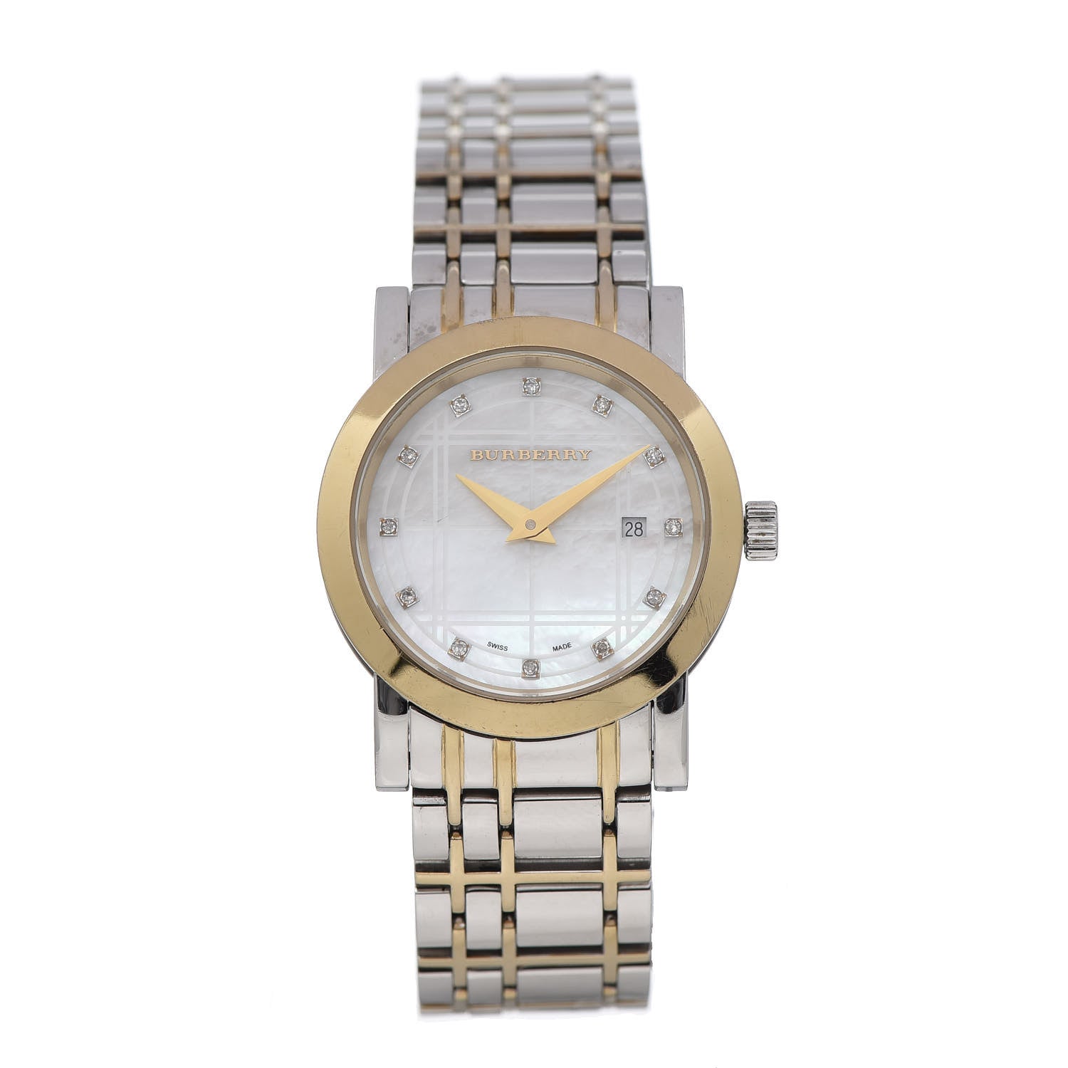 Burberry Stainless Steel Diamond Mother of Pearl 28mm Quartz Watch BU1375 2 of 7