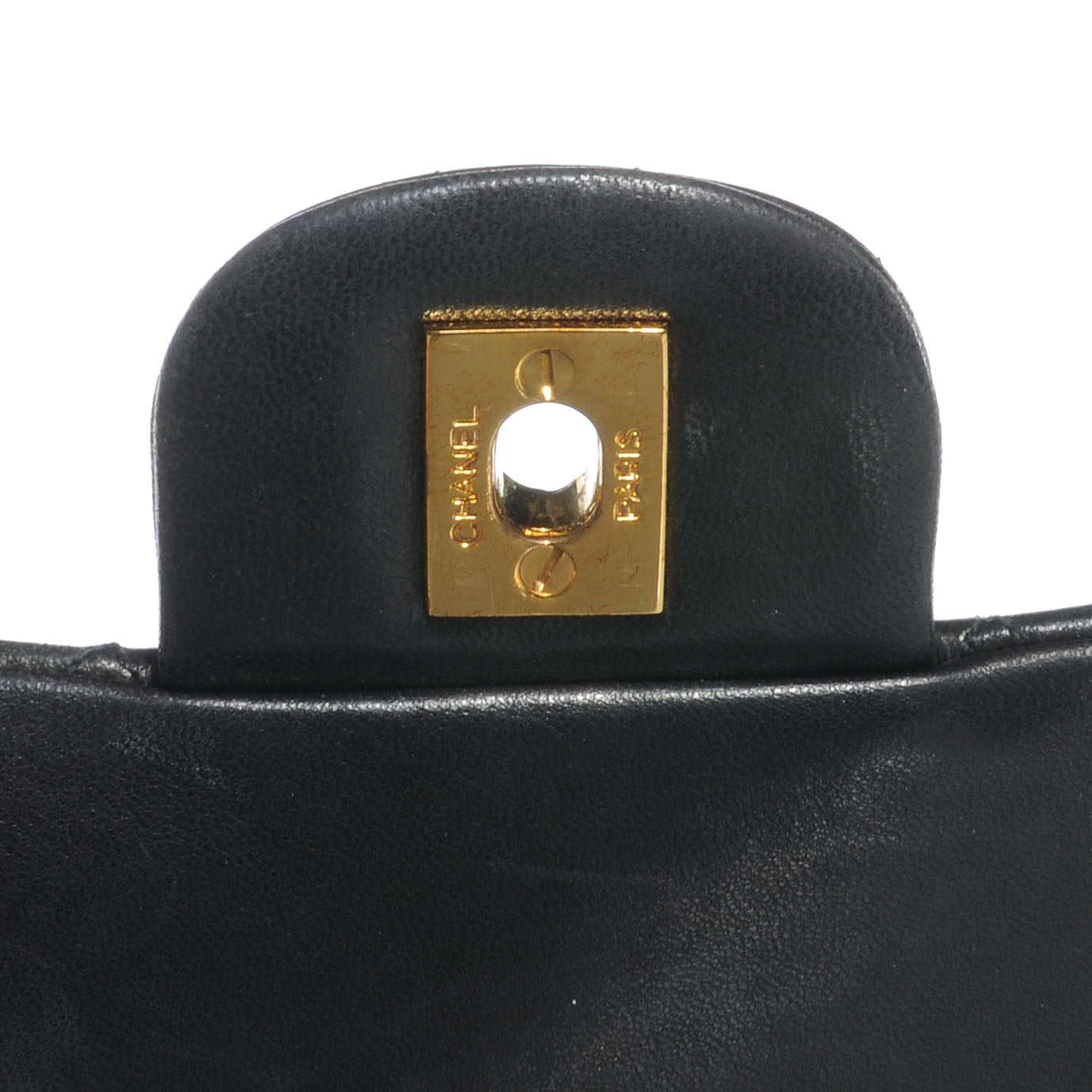Lambskin Medium Double Flap Black