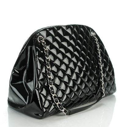 Chanel Patent Quilted Large Just Mademoiselle Bowling Bag Black 3 of 7