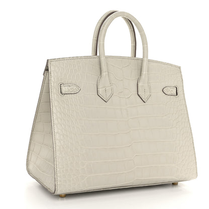 Hermes Matte Alligator Birkin Sellier 25 Beton 3 of 13