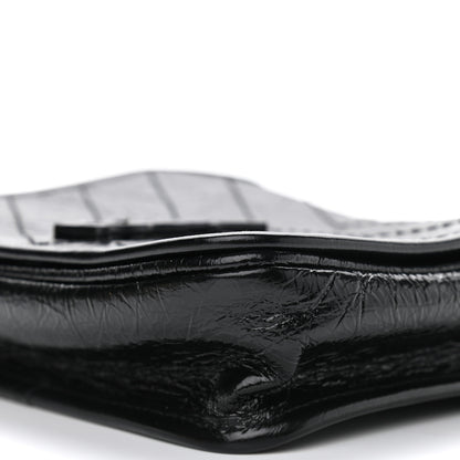 Saint Laurent Crinkled Calfskin Matelasse Monogram Niki Chain Wallet Black 9 of 12