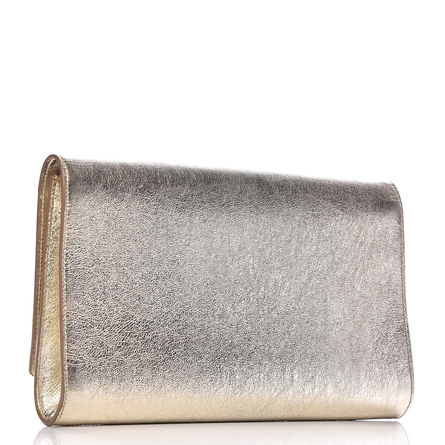 Saint Laurent Metallic Calfskin Large Belle De Jour Clutch Gold 3 of 8