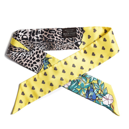 Hermes Silk Jungle Love Love Twilly Jaune Vif Canard 1 of 4