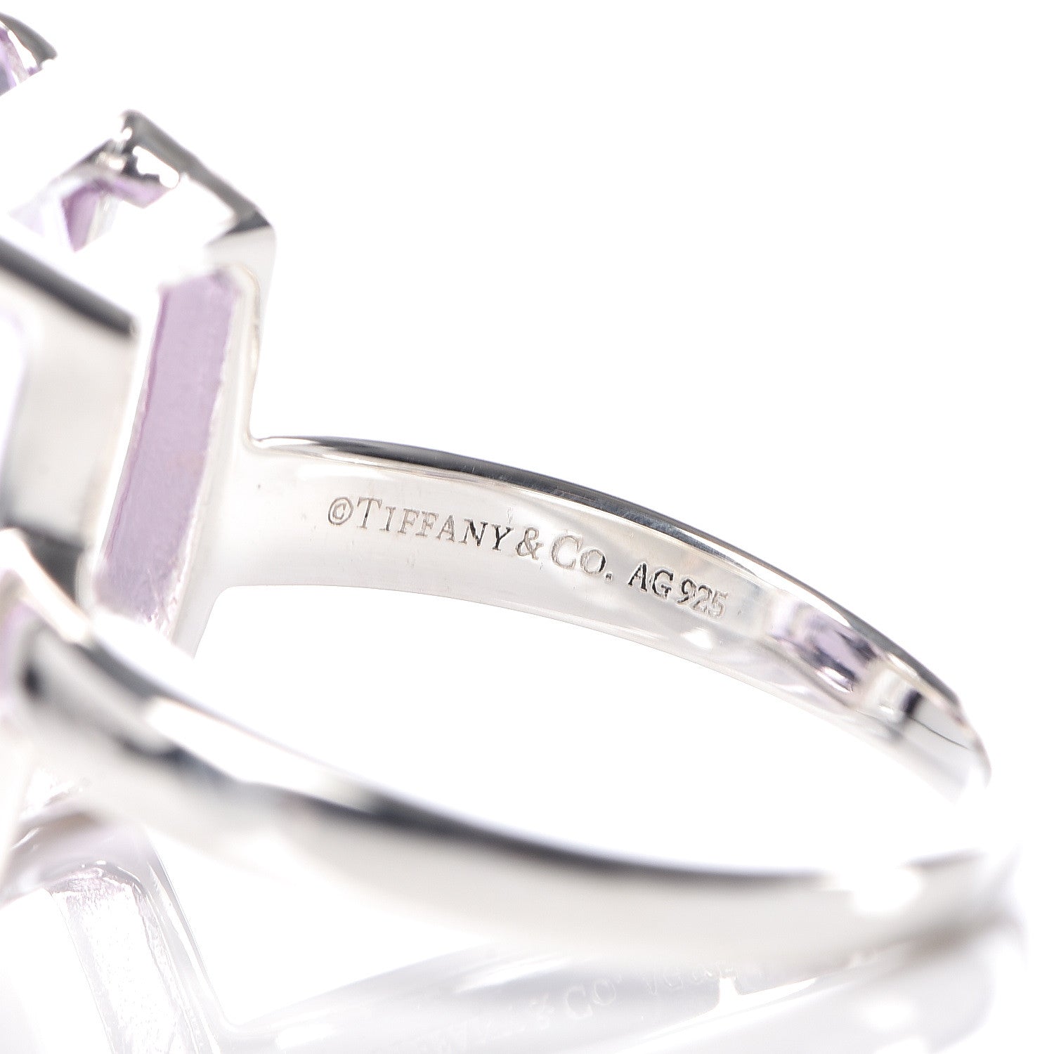Tiffany Sterling Silver Amethyst Sparklers Cocktail Ring 56 7.5 7 of 7