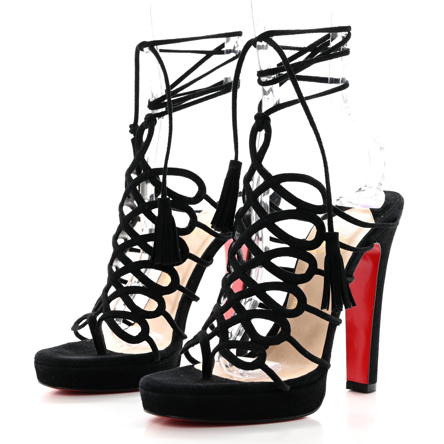 Christian Louboutin Veau Velours Salsbourg 120 Sandals 37.5 Black 3 of 7