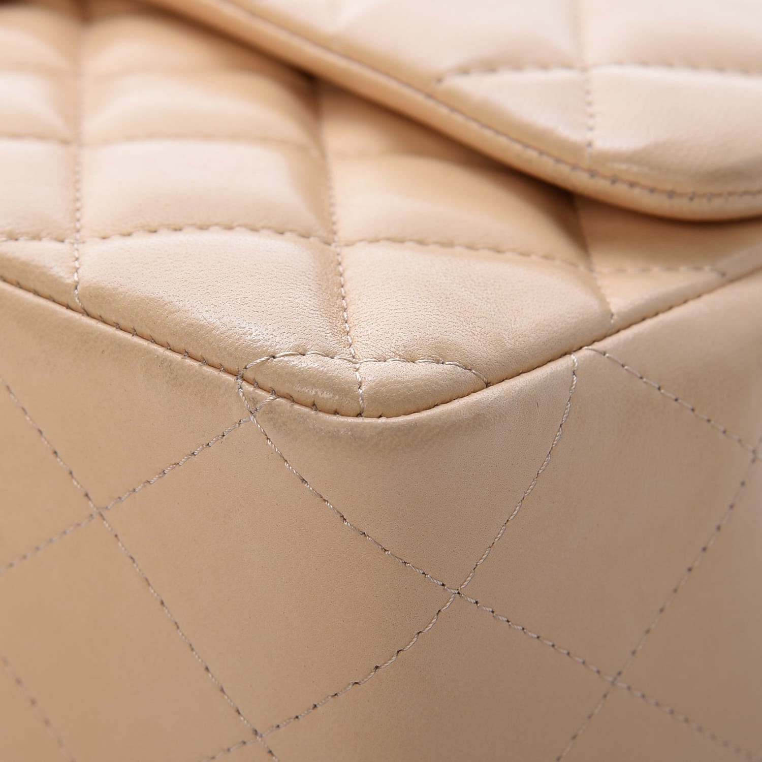 Chanel Lambskin Quilted Jumbo Single Flap Beige Clair 8 of 11