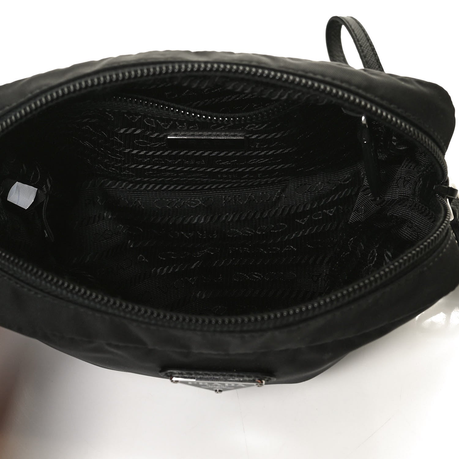 Prada Tessuto Nylon Saffiano Wristlet Black 5 of 14