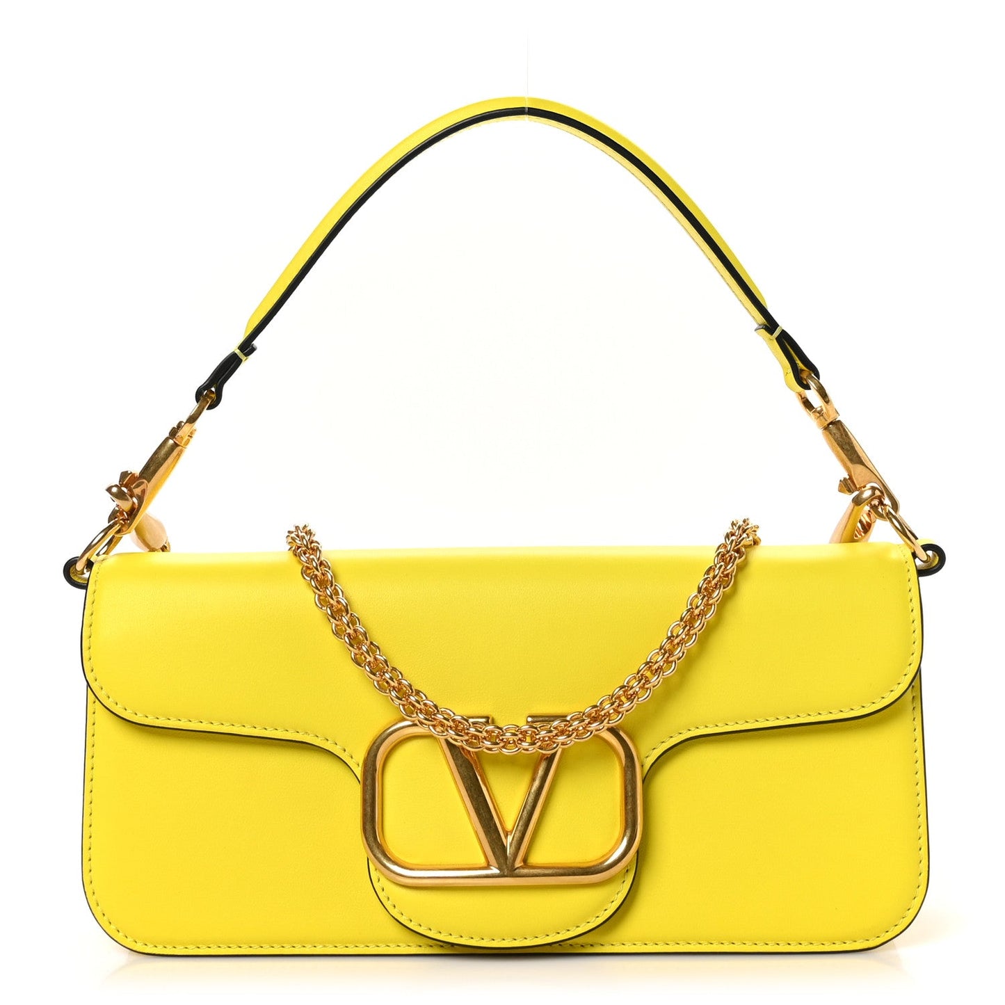 Calfskin Vlogo Loco Shoulder Bag Bright Lemon