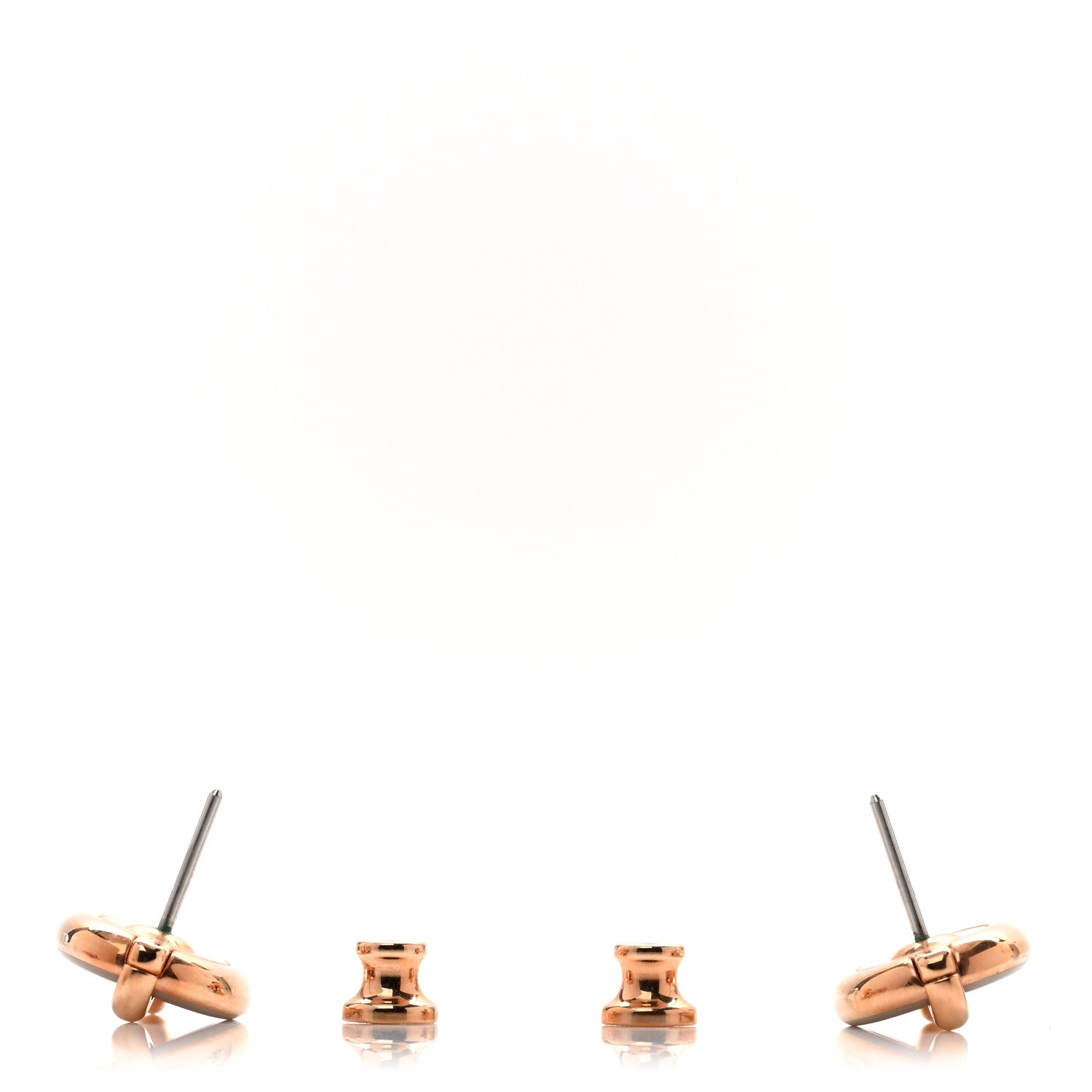Hermes Enamel Mini Maillon Earrings Marron Glace 3 of 5