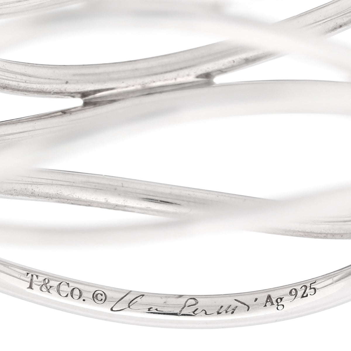 Tiffany Sterling Silver Elsa Peretti 5 Row Wave Ring 54 7 4 of 4