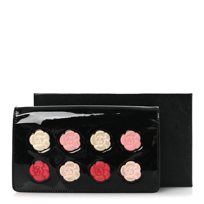 Chanel Patent Camellia Yen Wallet Black 13 of 13