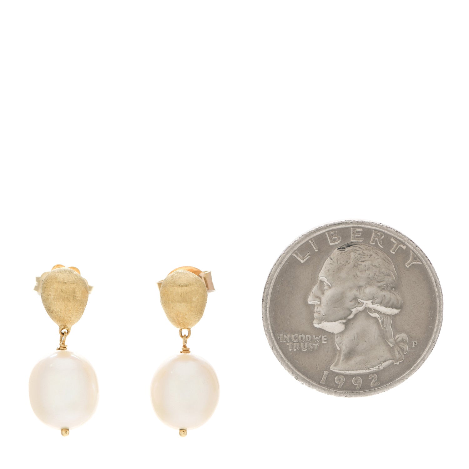 Marco Bicego 18K Yellow Gold Pearl Africa Drop Earrings 2 of 5