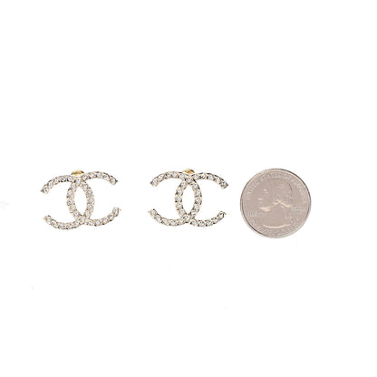 Chanel Baguette Crystal High Society CC Earrings Gold 2 of 5