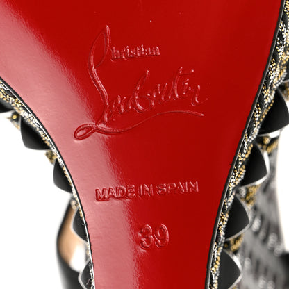 Christian Louboutin Nappa Lame Cataclou 140 Wedge Sandals 39 Black 6 of 8