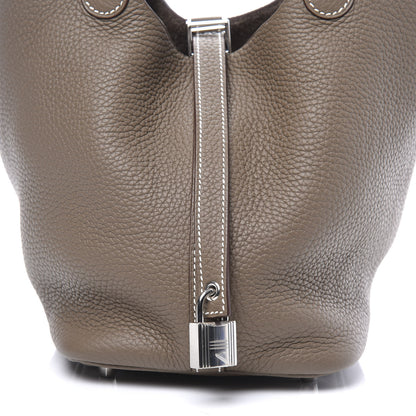 Hermes Taurillon Clemence Picotin Lock 18 PM Etoupe 9 of 9