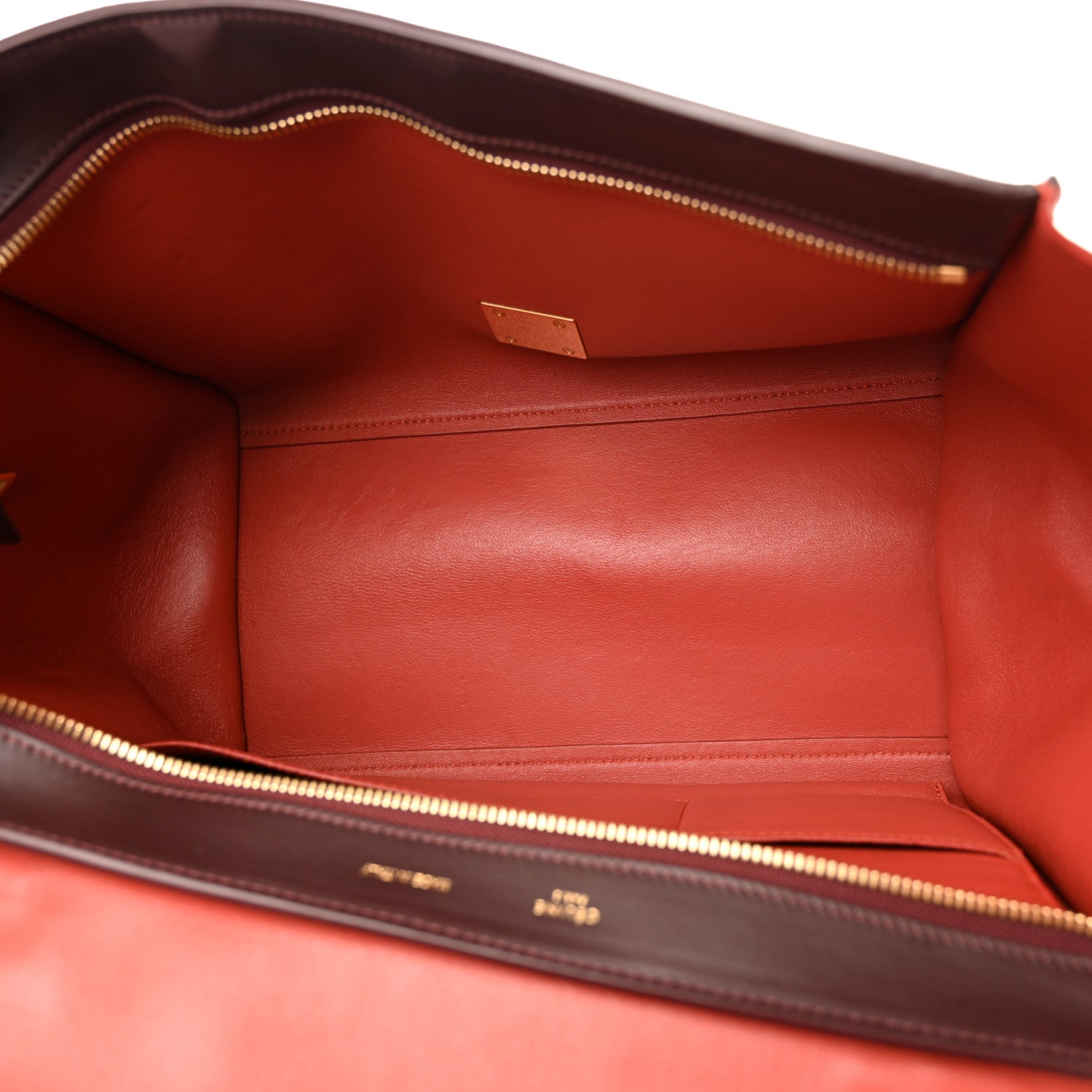 Celine Smooth Calfskin Medium Tri-Color Trapeze Rust Burgundy Red 5 of 15